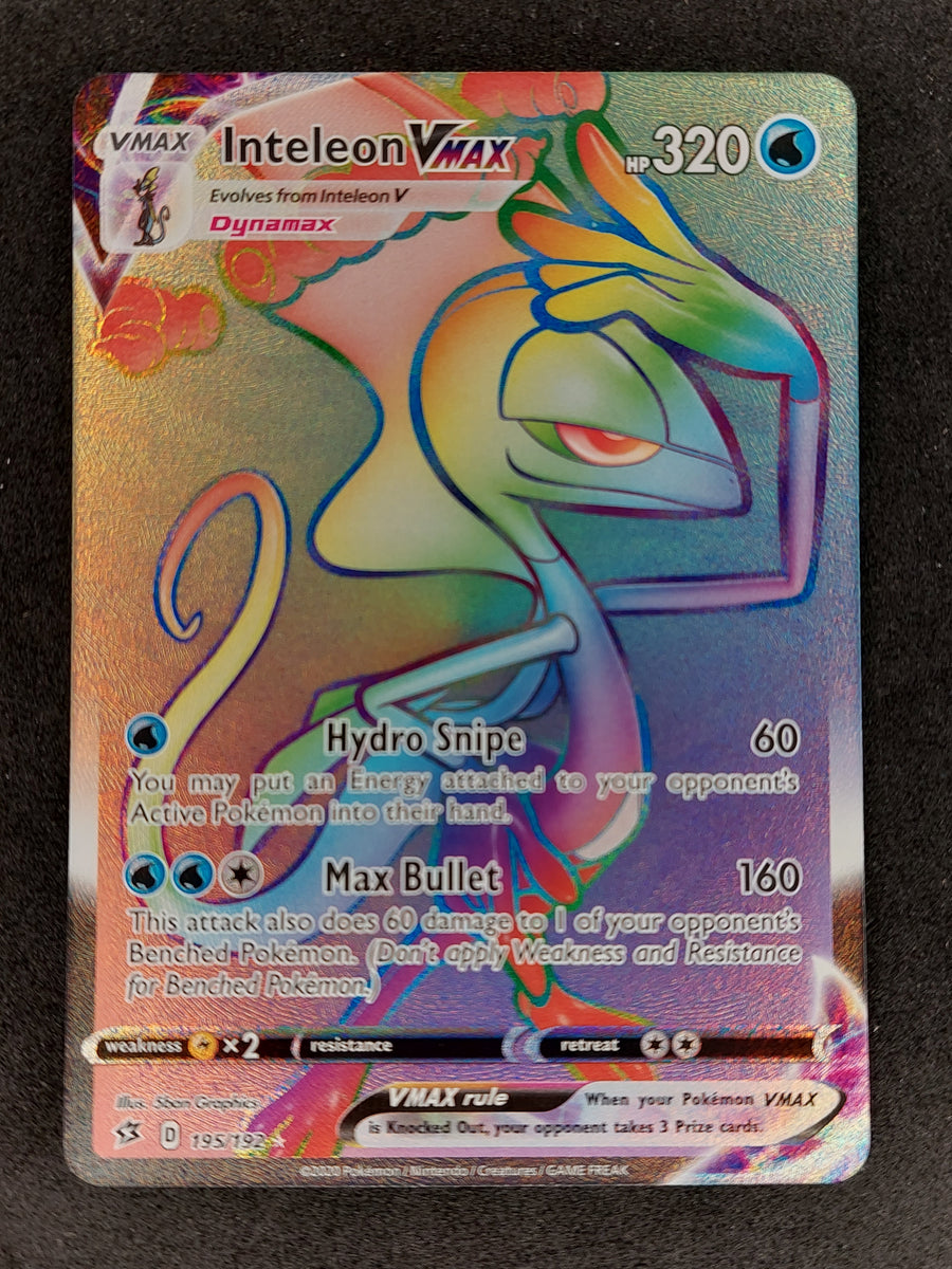 2020 Pokemon Rebel Clash Inteleon Vmax Hyper Rare Rainbow 195/192