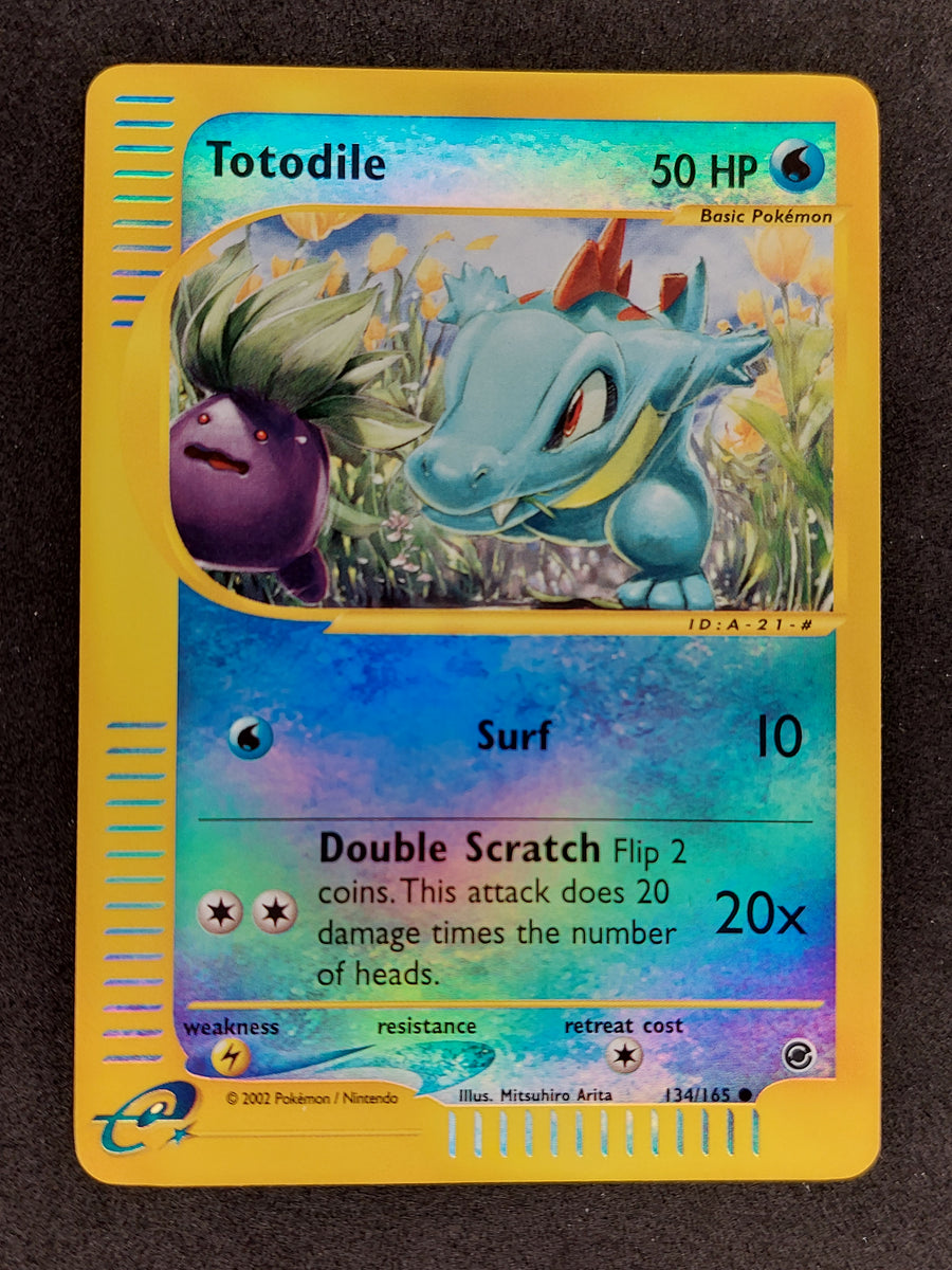 2002 Pokemon Expedition 134/165 Totodile Reverse Holo