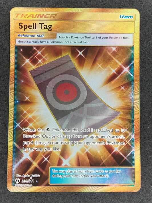 2018 Pokemon Sun & Moon Lost Thunder 235/214 Trainer SPELL Tag Gold Secret Rare