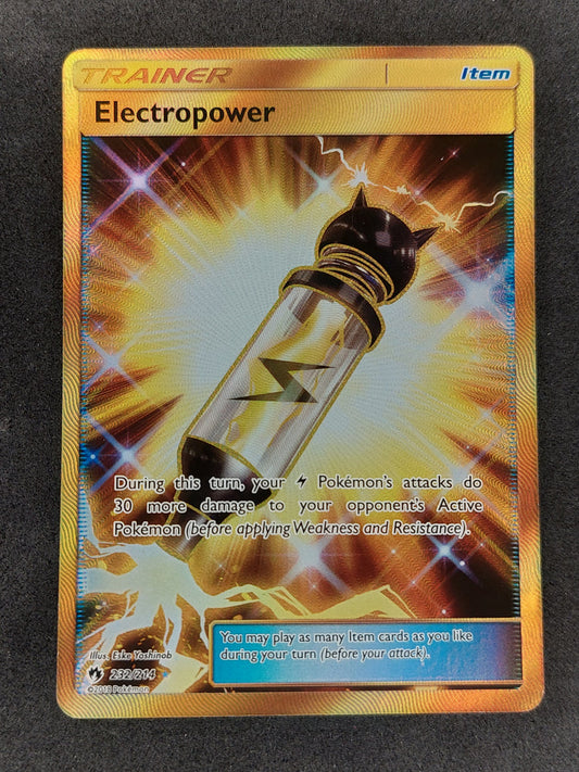 2018 Pokemon Sun & Moon Lost Thunder 232/214 Trainer Electropower Gold Secret Rare