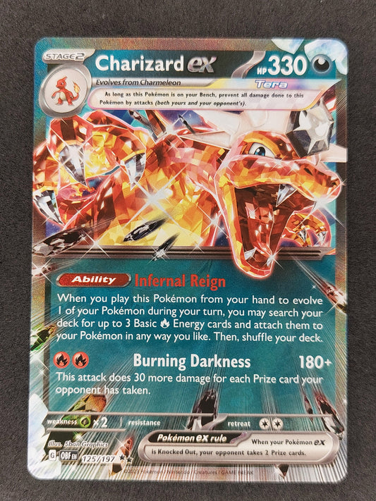 2023 Pokemon Obsidian Flames 125/197 Charizard EX Holo Double Rare