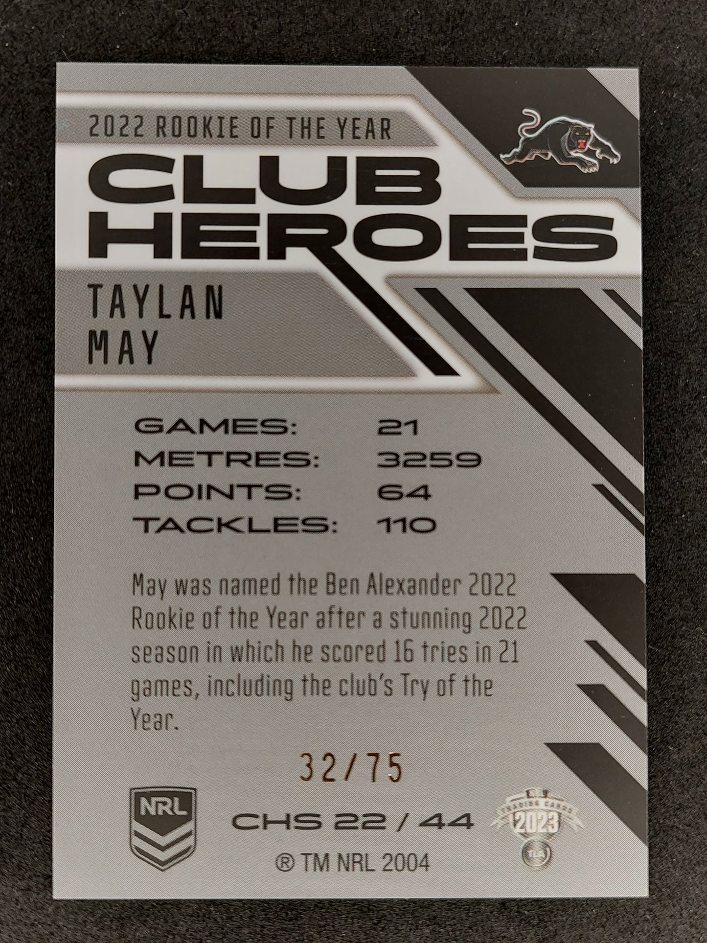 2023 NRL Traders 22/44 ROTY
Taylan May Club Heroes 32/75