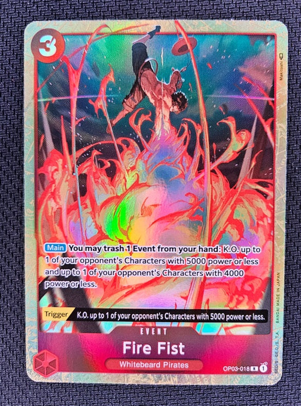 One Piece TCG Pillars Of Strength OP03-018 Fire Fist Alternative Art