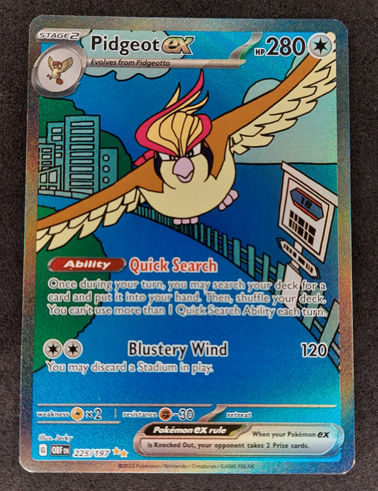 2023 Pokemon S&V Obsidian Flames 225/197 Pidgeot EX Special Illustration Rare