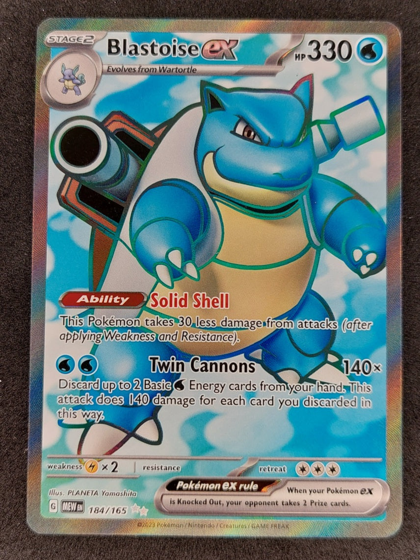 2023 Pokemon 151 Blastoise EX 184/165 Full Art Ultra Rare