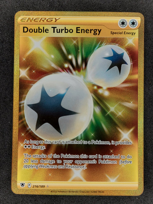 2022 Pokemon Astral Radiance 216/189 Double Turbo Energy Gold Secret Rare