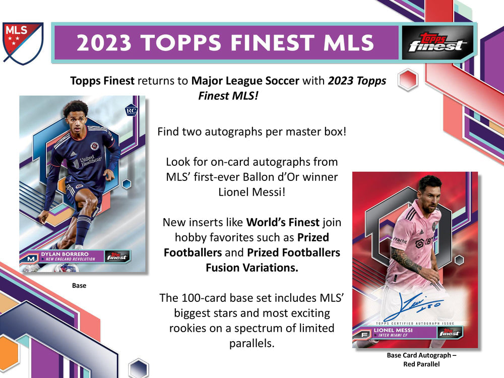 2023 Topps Finest MLS Major League Soccer Hobby Box