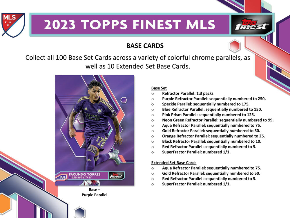 2023 Topps Finest MLS Major League Soccer Hobby Box