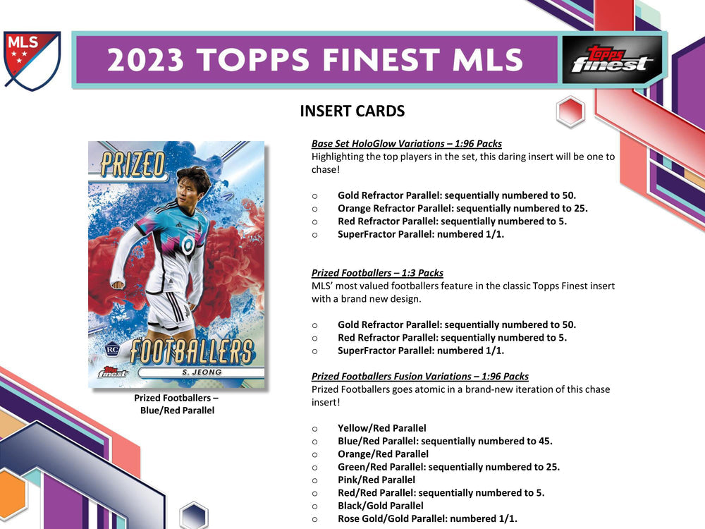 2023 Topps Finest MLS Major League Soccer Hobby Box