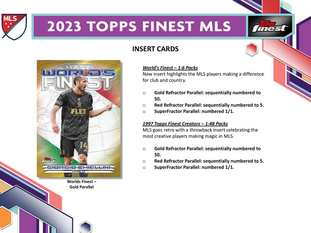 2023 Topps Finest MLS Major League Soccer Hobby Box