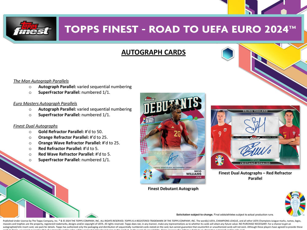 2024 TOPPS FINEST ROAD TO UEFA SOCCER HOBBY BOX