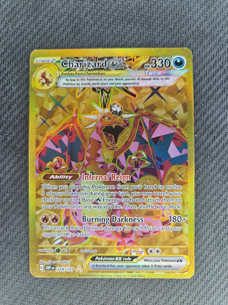 2023 Pokemon Obsidian Flames 228/197 Charizard EX Gold Secret Rare