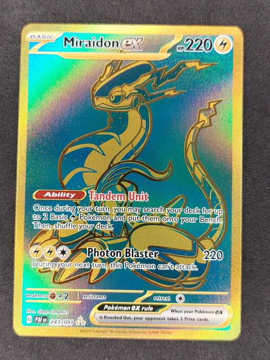 2024 Pokemon Paldean Fates 243/091 Miriadon ex Gold Secret Rare