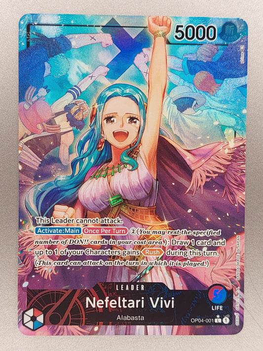 One Piece Card Game TCG Alt Art Nefeltari Vivi OP04-001 Leader Alternate Art