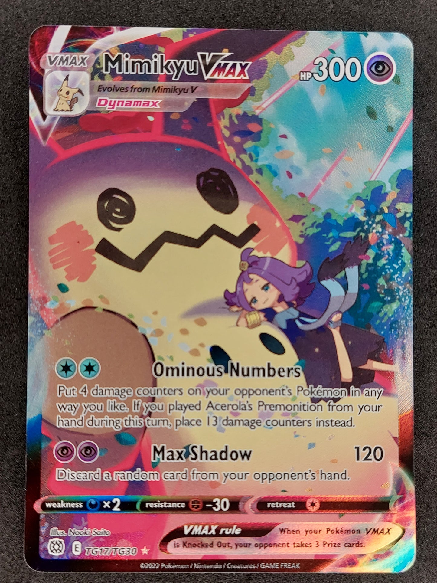 Pokemon Brilliant Stars TG17/TG30 Mimikyu Vmax Full Art Ultra Rare