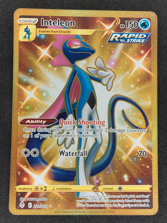 2021 Pokemon Evolving Skies 227/203 Inteleon Gold Secret Rare