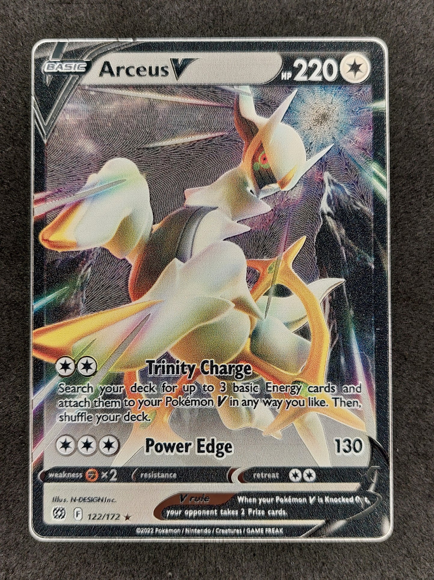 2022 Pokemon 122/172 Arceus V Metal Promo Card