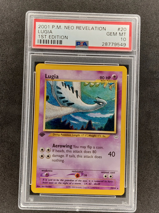 2001 Pokemon Neo Revelation  20/64 Lugia 1st Edition PSA 10