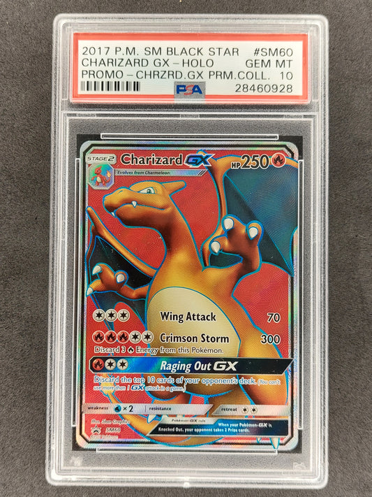 2017 Pokemon Sun & Moon Black Star Promo SM60 Charizard GX Holo PSA 10