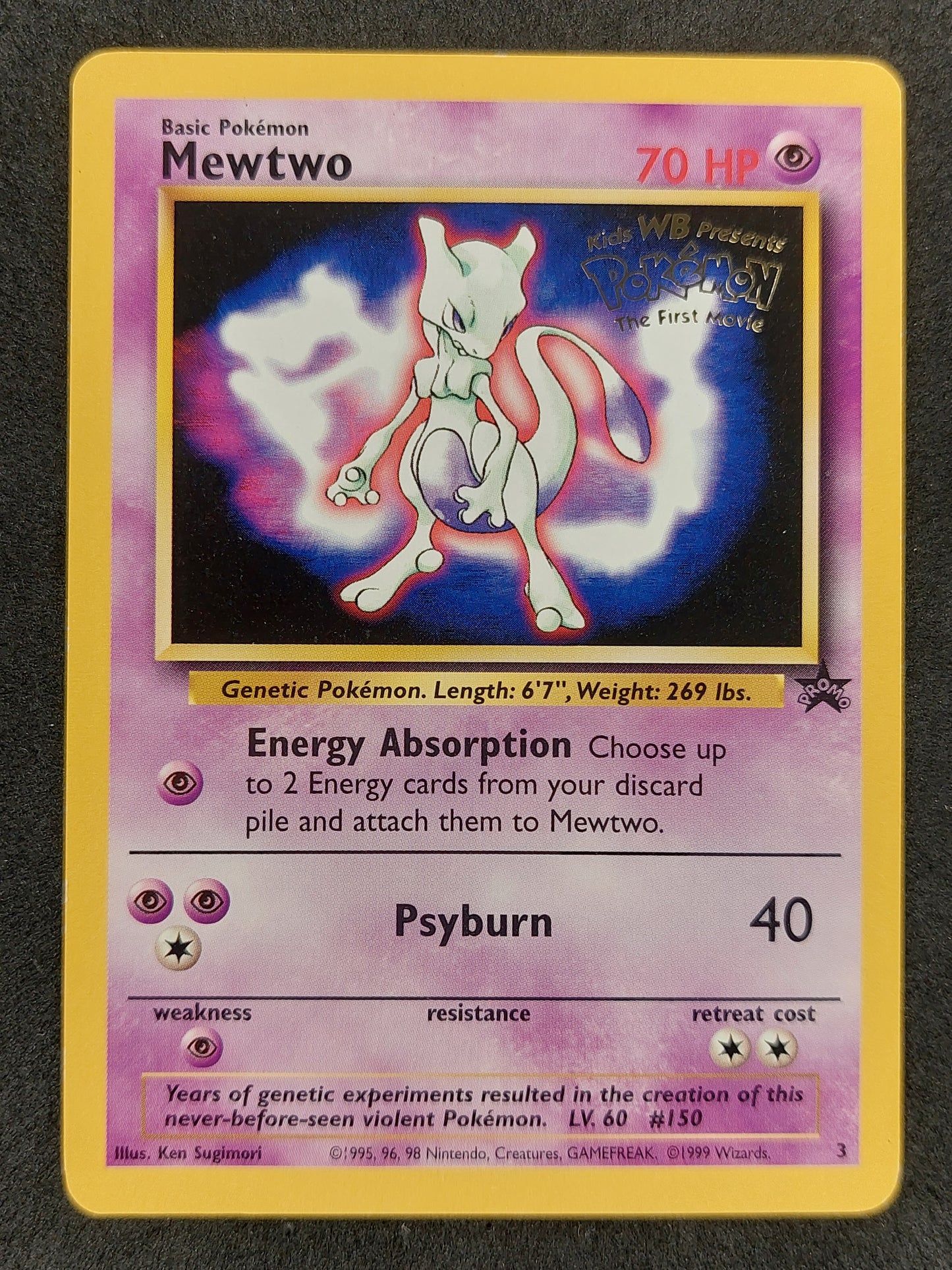 2000 Pokemon Kids WB Mewtwo Black Star Promo #3