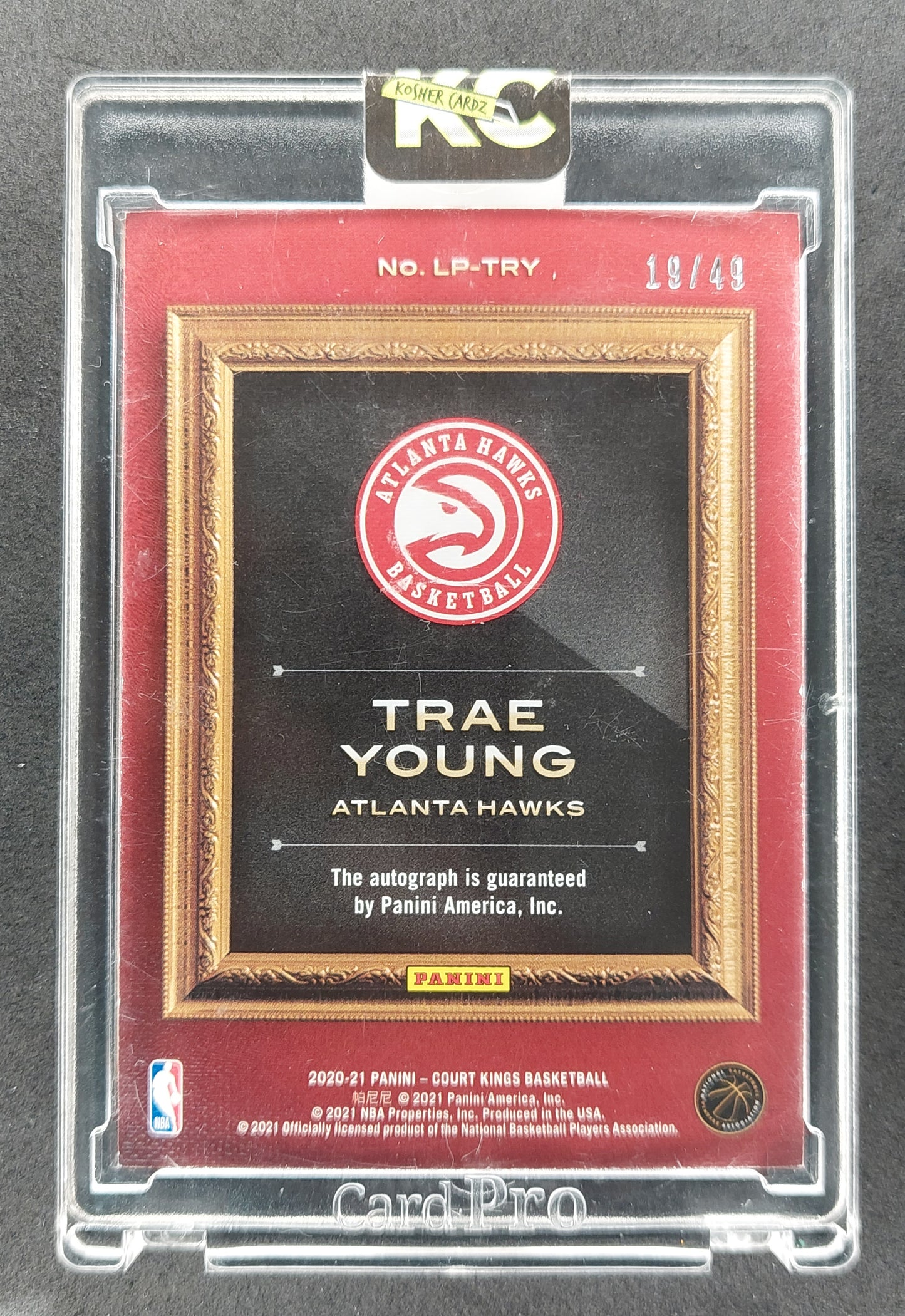 2020-21 Court Kings LP-TRY Trae Young Legacy Portraits Auto 19/49