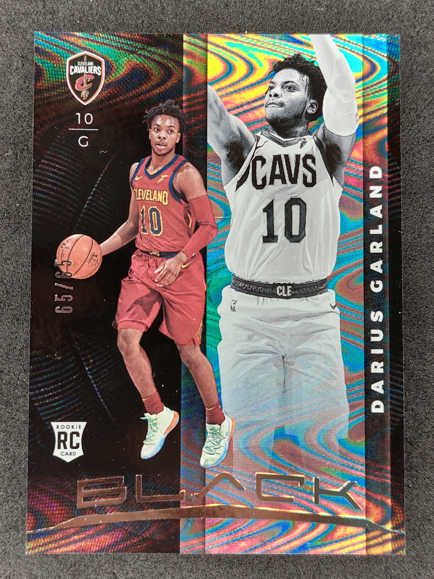 2019-20 PANINI BLACK #74 Darius Garland RC Silver Swirl 65/65