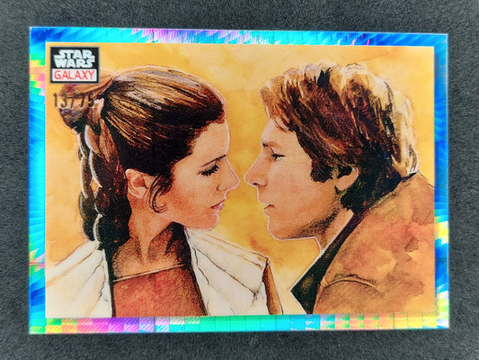 2023 Topps Chrome Star Wars Galaxy #5 The Princess & THE Scoundrel Base Refractor 13/75