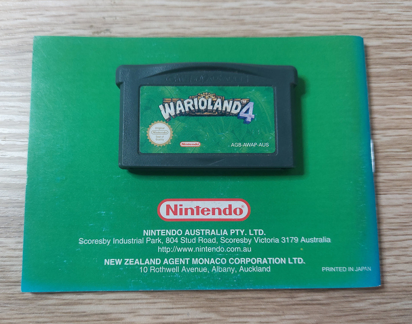 Nintendo Gameboy Advance WARIOLAND 4 AUS Cart NEW Save Battery & Original Instructions Booklet