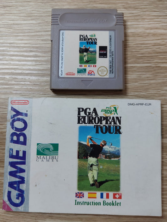 Nintendo Gameboy PGA European Tour EUR Cart + Booklet Cleaned/Tested