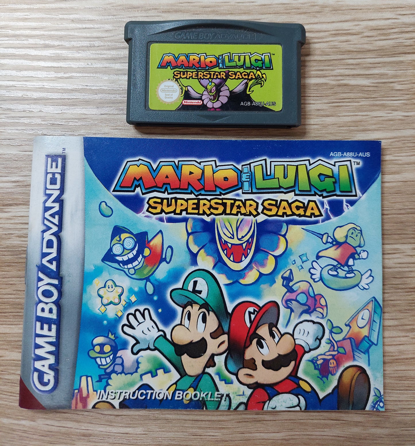 Nintendo Gameboy Advance Mario & Luigi Superstar Saga Tested/Cleaned AUS PAL + Booklet