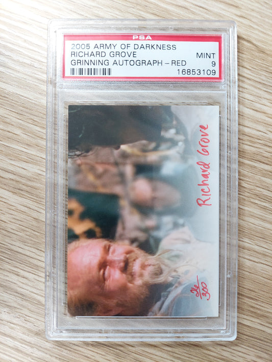 2005 Army of Darkness Richard Grove Grinning Auto Red PSA 9