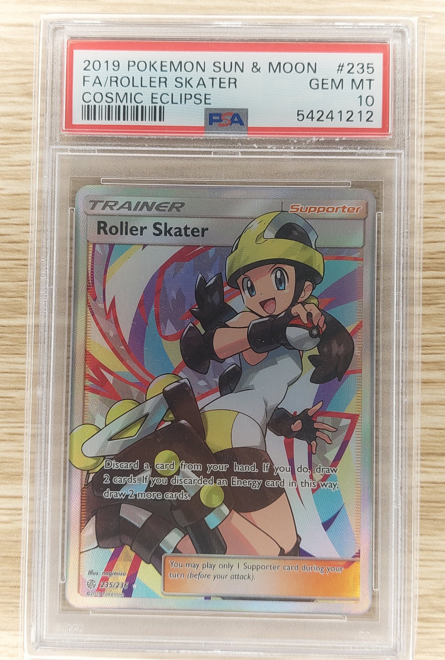 2019 Pokemon Cosmic Eclipse 235/236 Trainer Roller Skater Full Art PSA 10