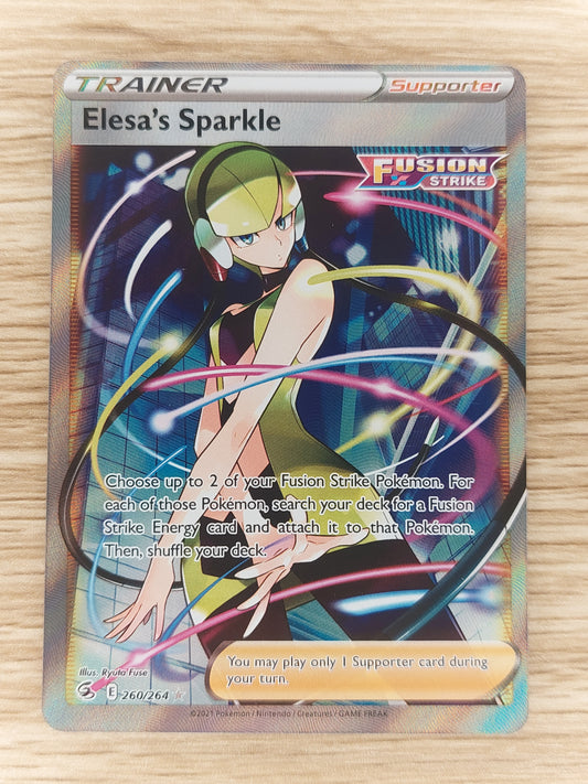 Elesa’s Sparkle Full Art Trainer 260/264 Fusion Strike, Mint Pokemon Card