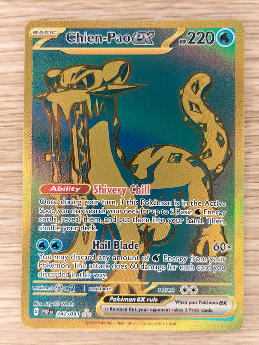 2024 Pokemon Paldean Fates 242/091 Chien-Pao EX Gold Hyper Rare