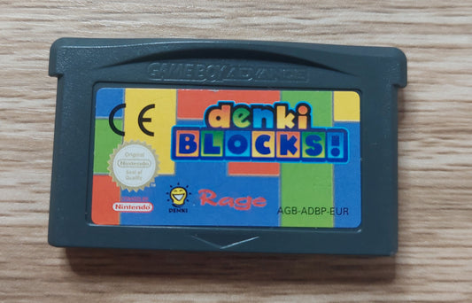 Nintendo Gameboy Advance Denki Blocks EUR Cart Cleaned/Tested
