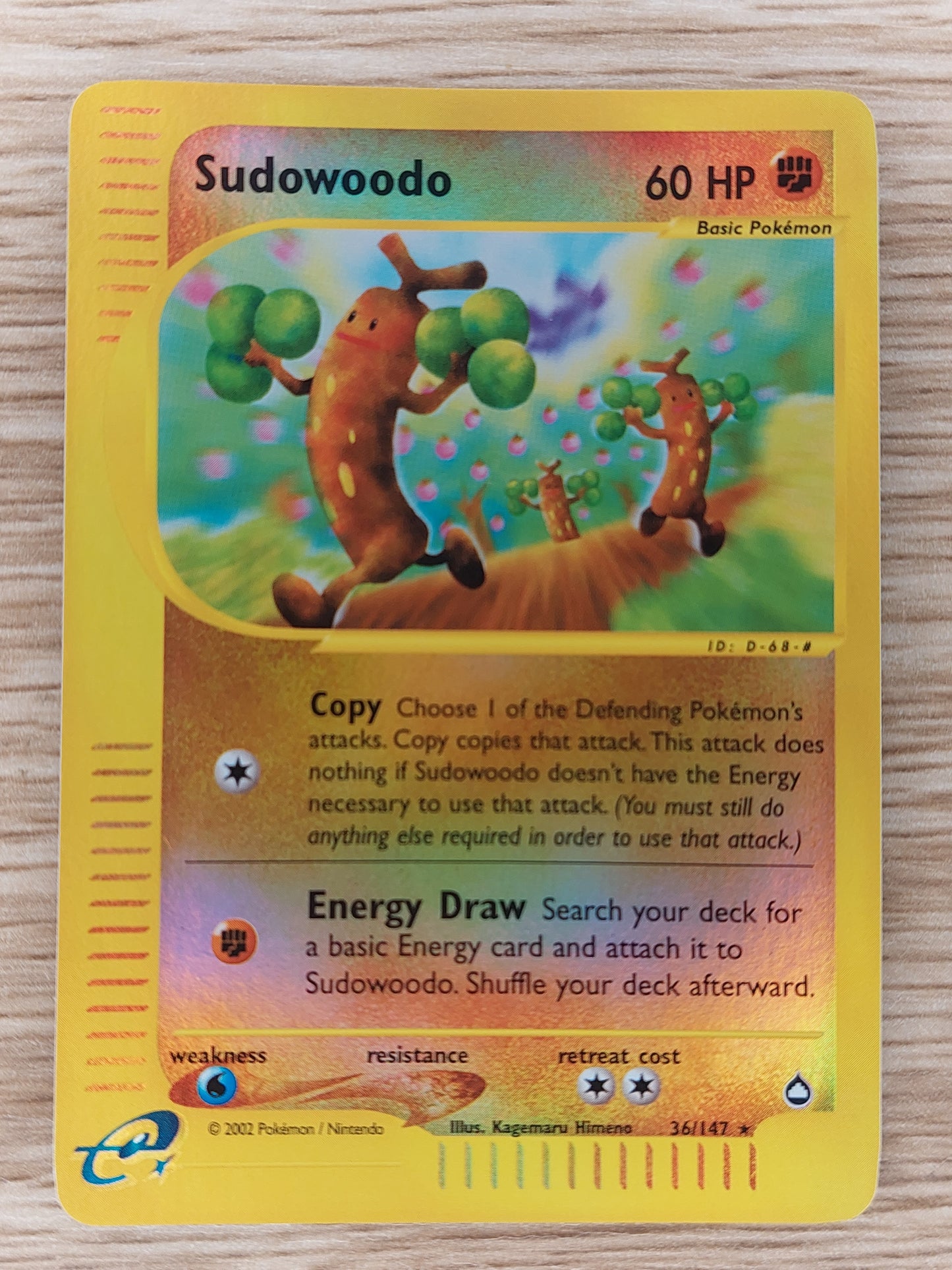 Sudowoodo Aquapolis 36/147 Reverse Holo Pokemon Card 2002