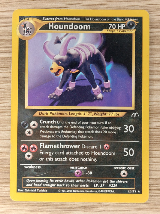 Houndoom 23/75 Neo Discovery Rare Pokemon Card LP