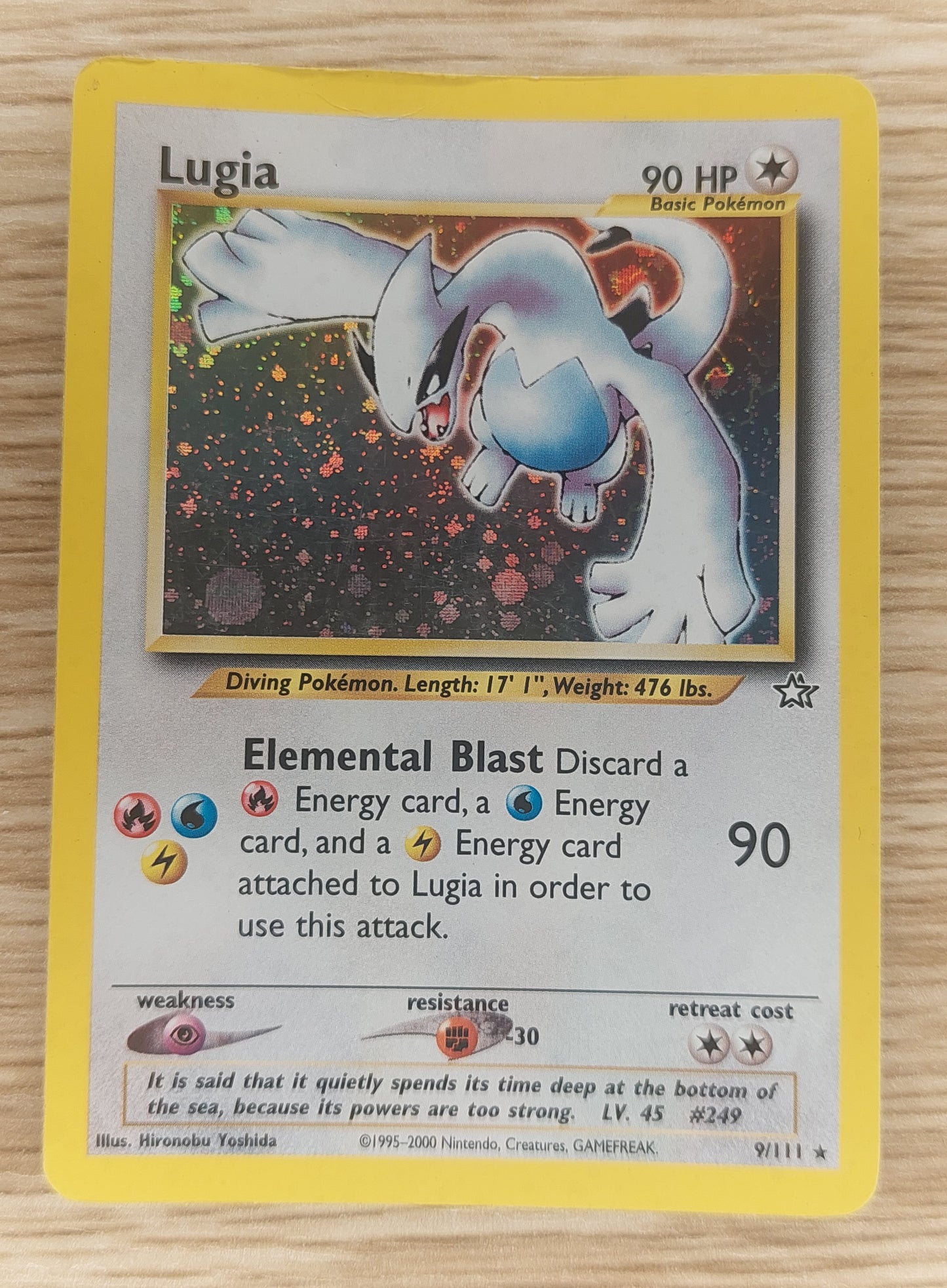 Pokémon TCG Lugia Neo Genesis 9/111 Holo Unlimited Holo Rare HP