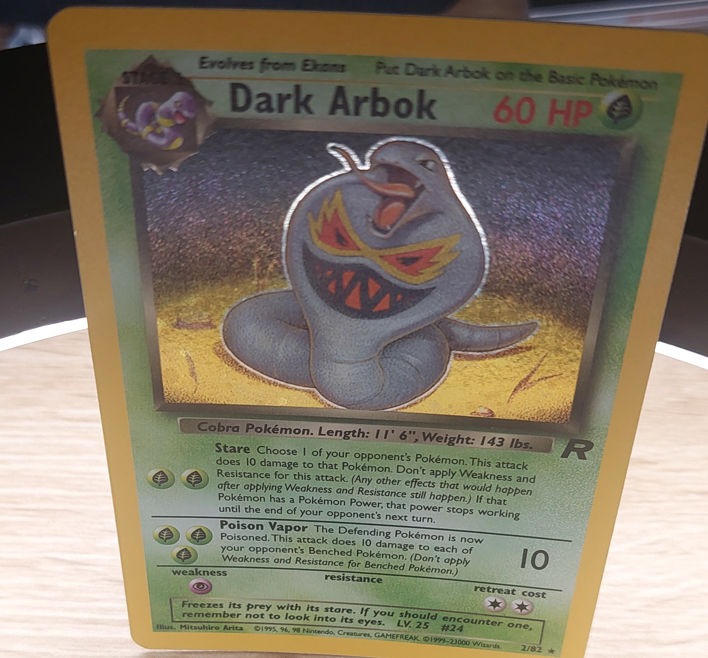 Dark Arbok 2/82 Holo Rare Pokemon Card - WOTC Team Rocket LP