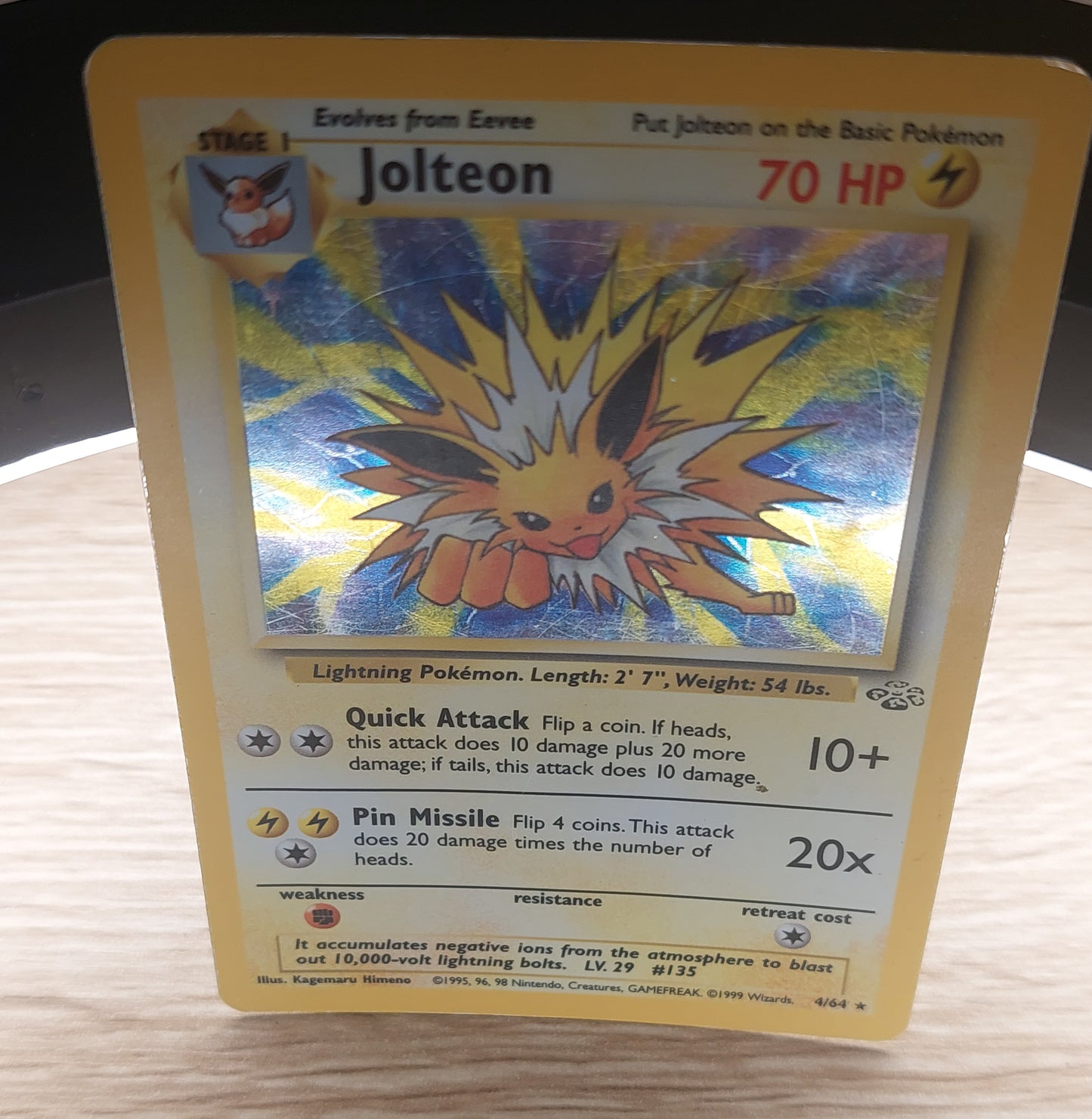 Pokemon Card Jolteon Holo Jungle WotC Ultra Rare 1999 4/64 MP