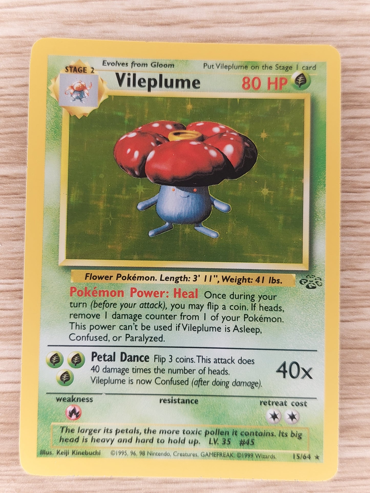 Vileplume 15/64 Holo Rare Jungle Set - Pokemon Card WOTC