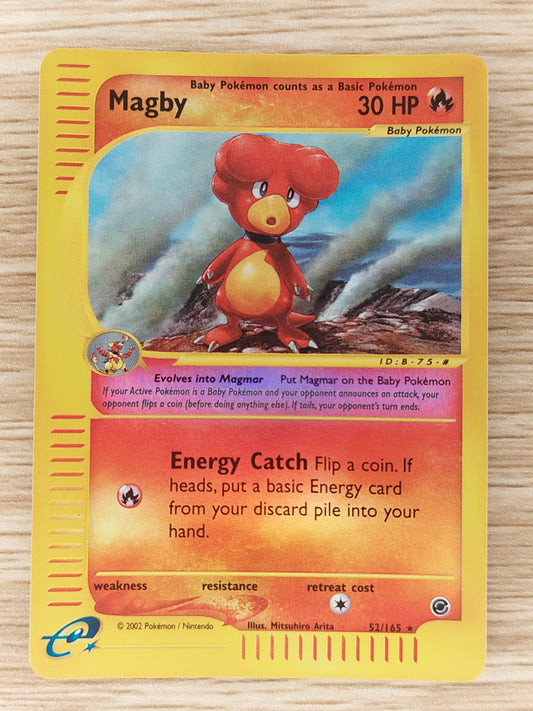 2002 Pokemon Expedition Base Set 52/165 Magby Reverse Holo LP