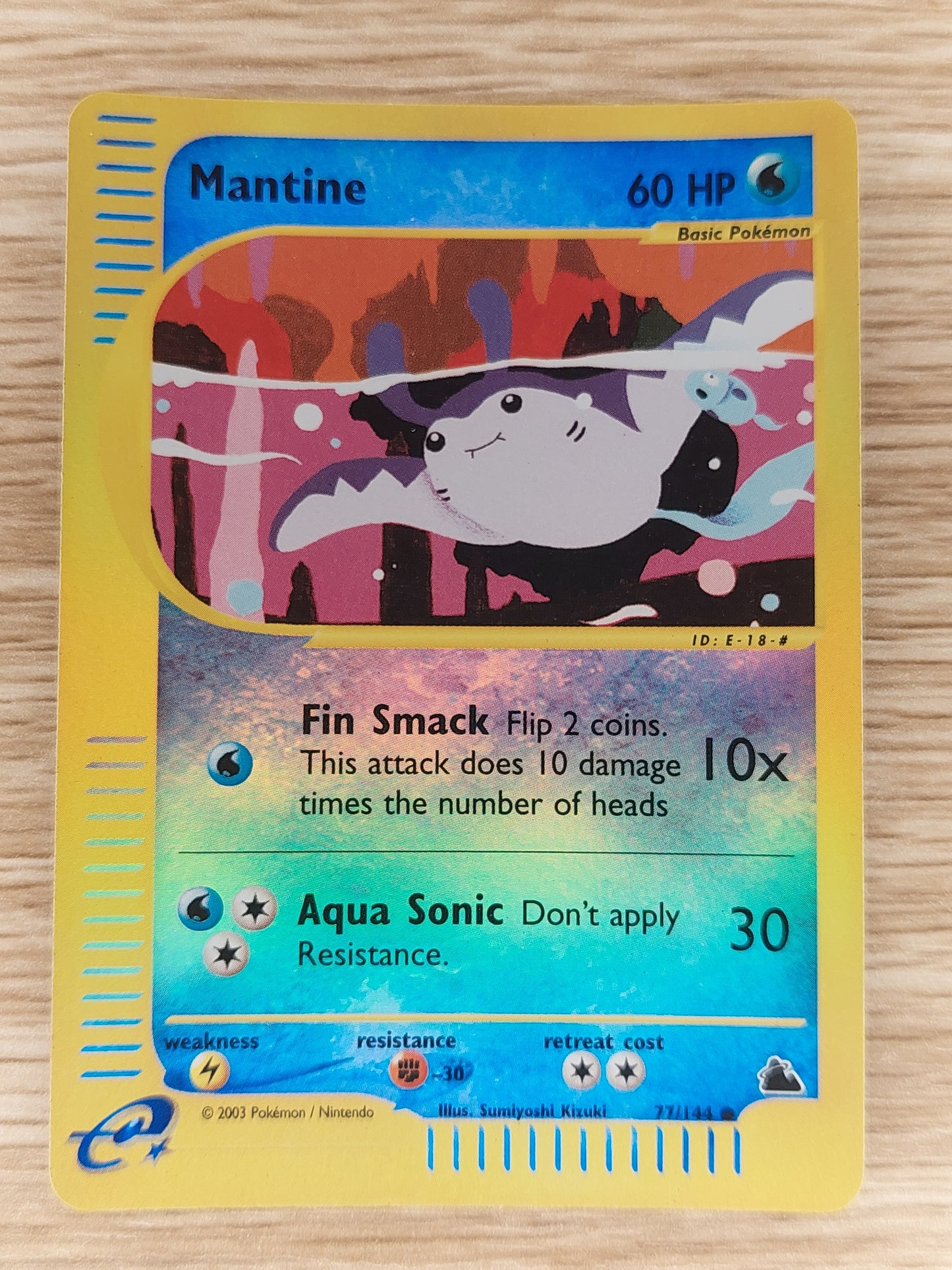 Pokemon  Mantine 77/144 Skyridge Reverse Holo foil 2003 E-Reader Foil