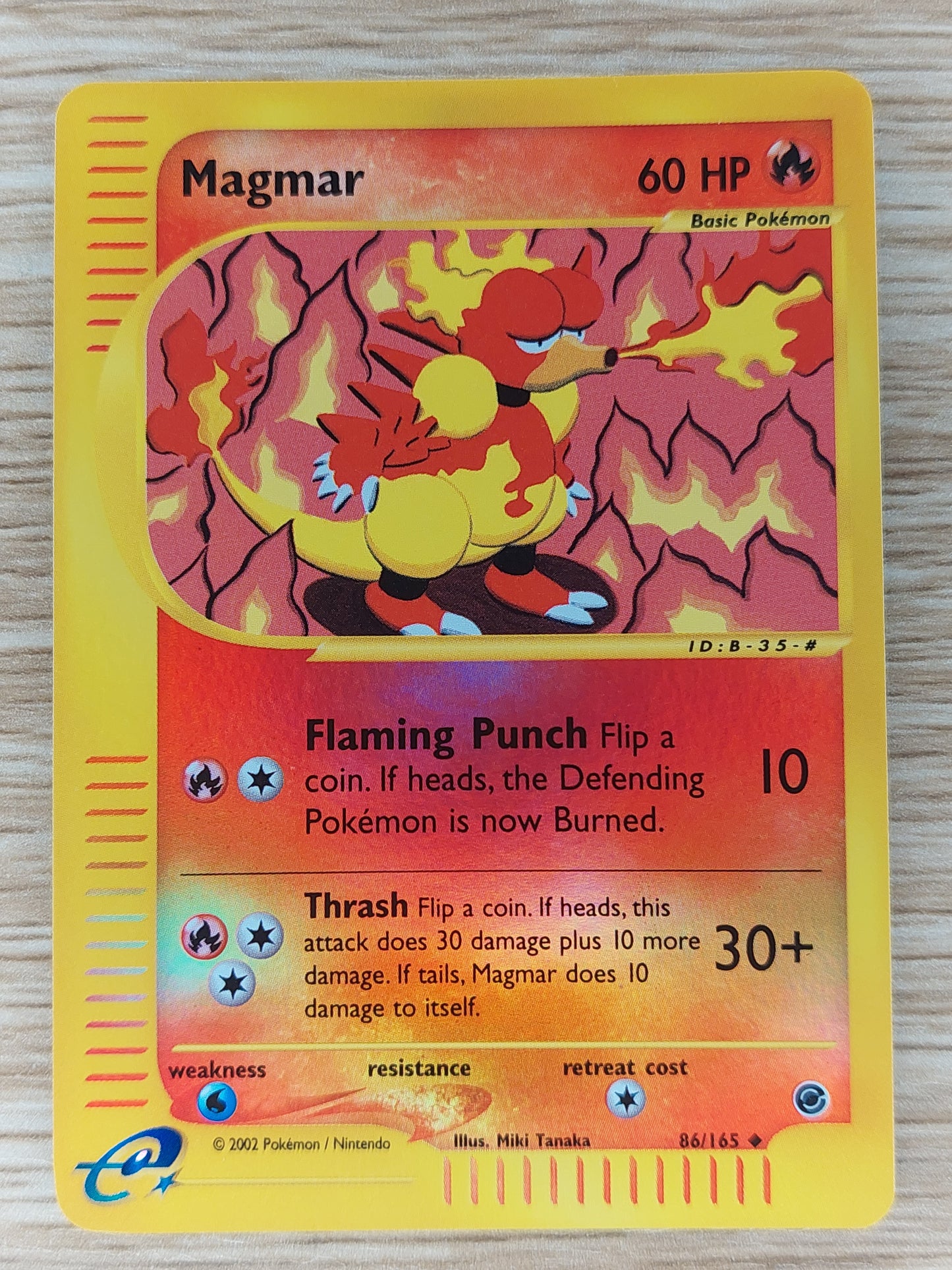 2002 Pokemon Expedition Base Set 86/165 Magmar Reverse Holo LP