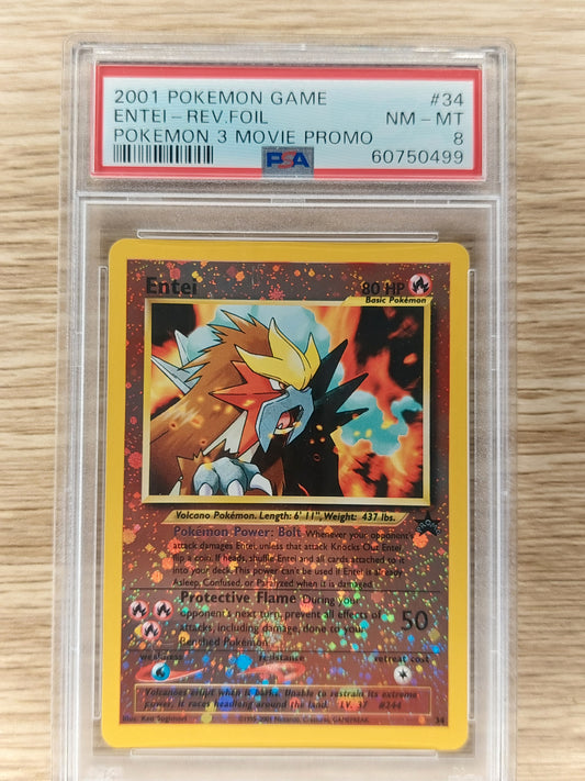 2001 Pokemon 3 Movie Promo  #34 Entei Reverse Foil PSA 8