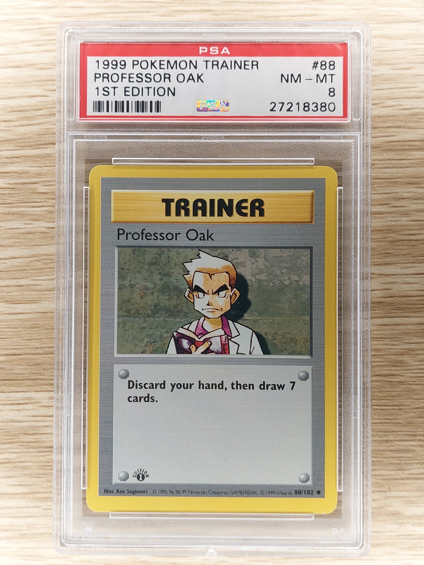 PSA 8 Professor Oak - 1st Edition  Base Set - 88/102 - Pokemon Card