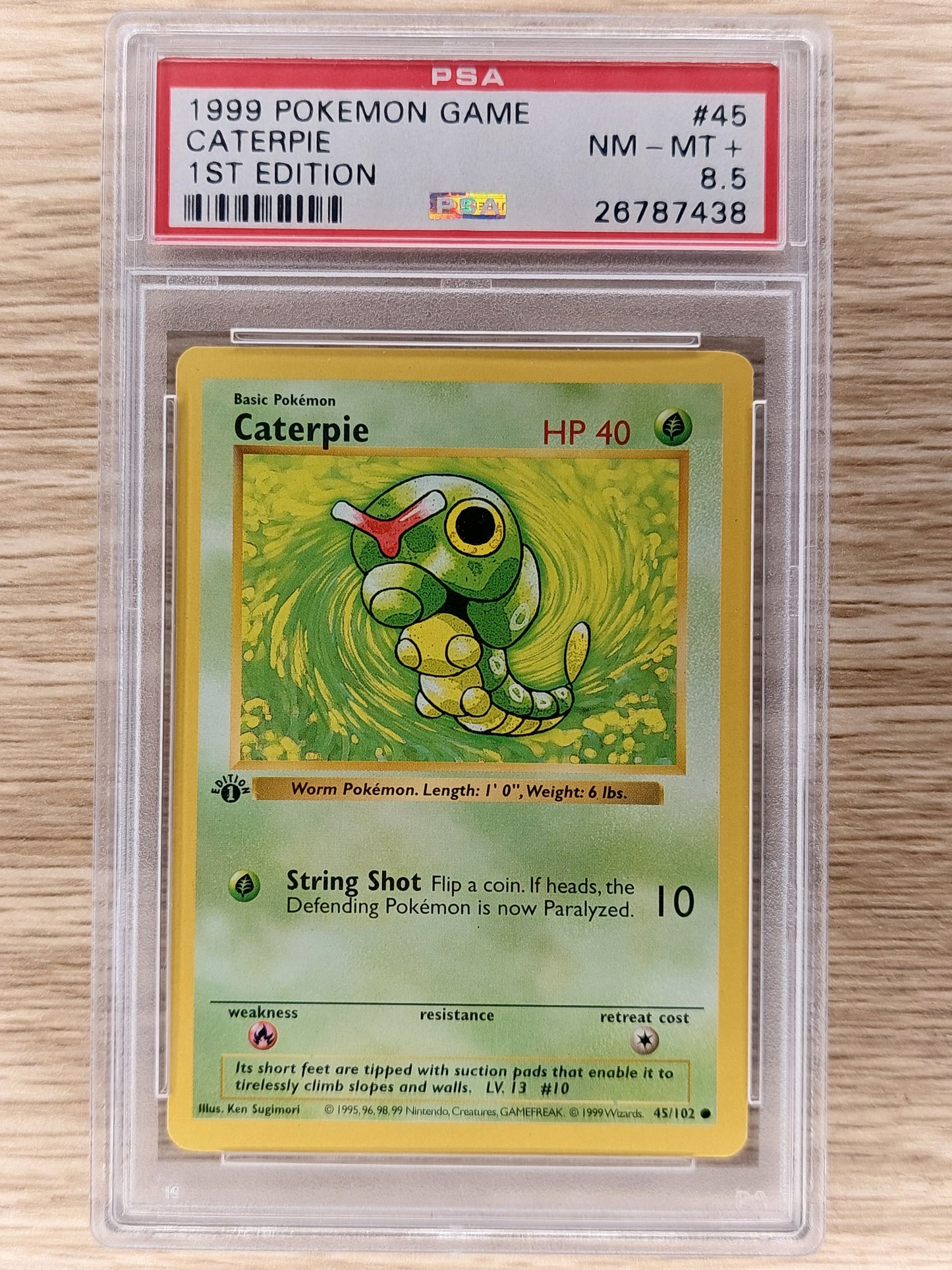 PSA 8.5 Caterpie - 1st Edition Shadowless Base Set - 45/102 - Pokemon Card