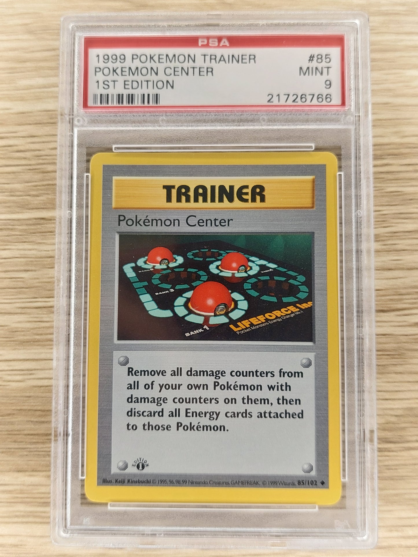 1999 Pokemon Base Set 1st edition 85/102 Pokemon Centre Trainer PSA 9