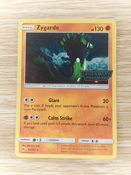 Zygarde Legendary Pokemon 72/131 Forbidden Light Promo Card, Stamped NM, Holo