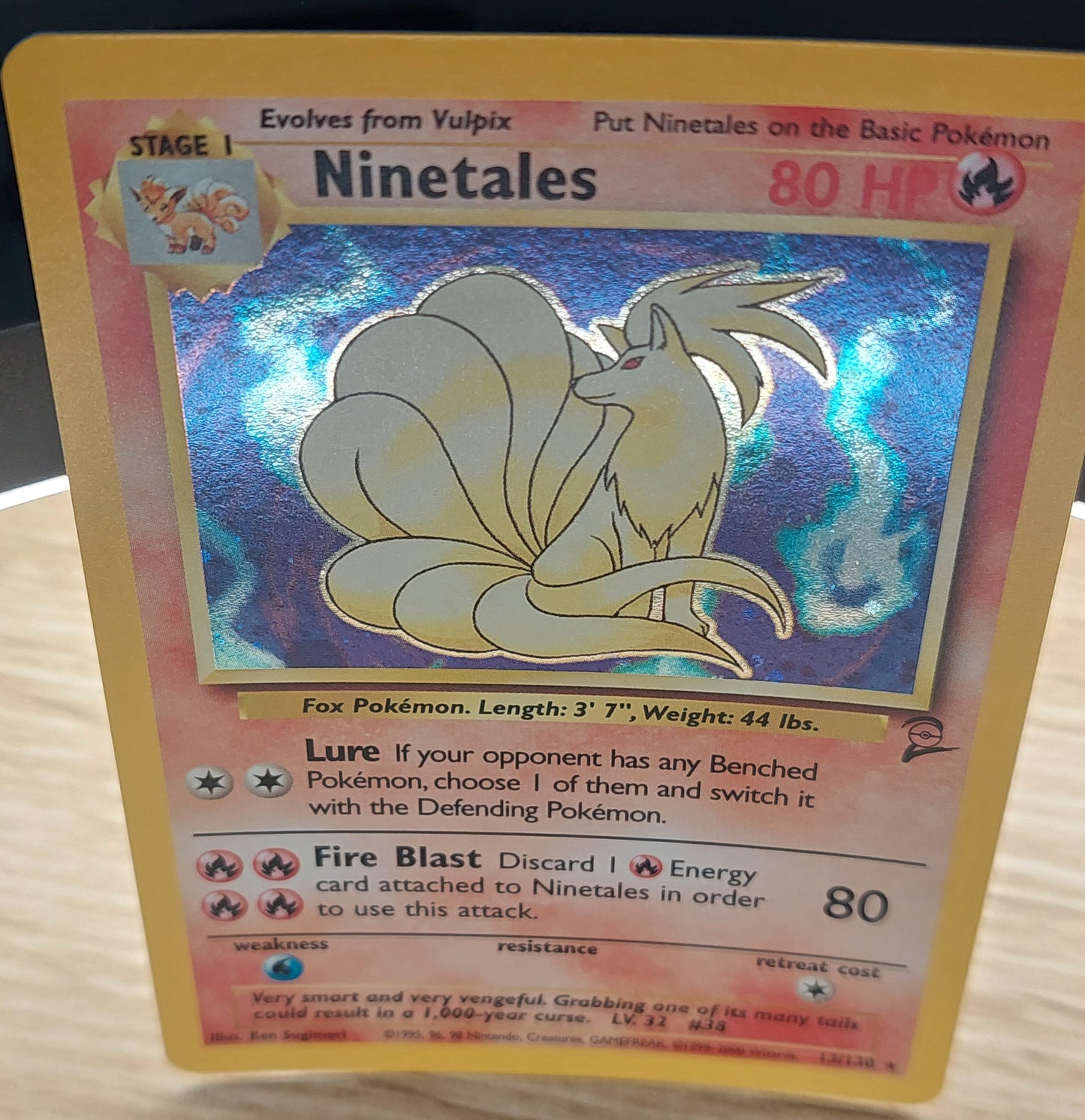 Pokemon TCG - Ninetales 13/130 - Base Set 2 -Wotc 1999 Holo Rare -